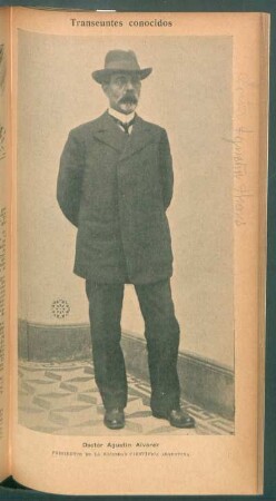 Doctor Agustín Álvarez, presidente de la Sociedad Científica Argentina - [Retrato]