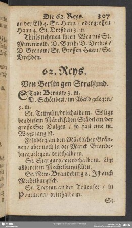 62. Reys. Von Berlin ge Stralsund