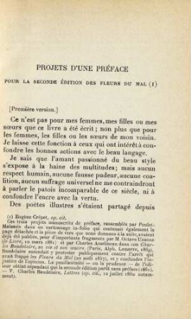 Projets D'une Préface