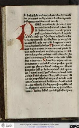 Capitulum primum quid sit scrupulosa conscientia scrupulus scientia fides dubium et ambiguitas et similia et quomodo differunt a conscientia et inter se.