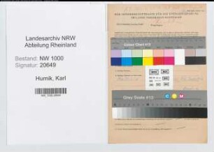 Entnazifizierung Karl Hurnik, geb. 11.12.1905 (Polizeibeamter)