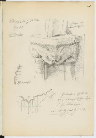 St. Marienkirche, Königsberg/Neumark: Details (aus: Skizzen- und Fotoalbum 12)