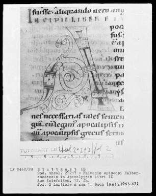 Haimonis in Apocalypsin libri 9 — Initiale A, Folio 2recto