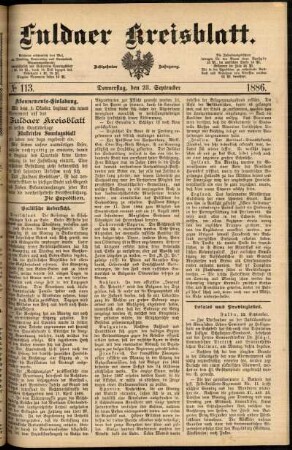 Ausgabe vom Donnerstag, den 23. September 1886.
