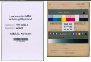 Entnazifizierung Hermann Aldefeld, geb. 23.11.1901 (Polier)