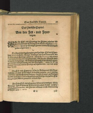 Das Zwölffte Capitel. Von den Fest- und Feyertagen.