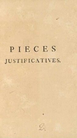 Pieces Justificatives.