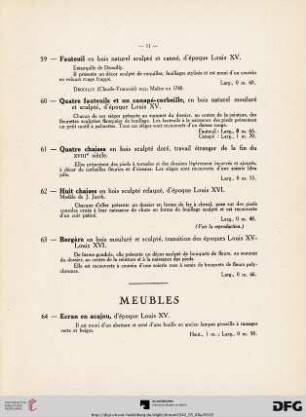 Meubles (Nr. 64-77)