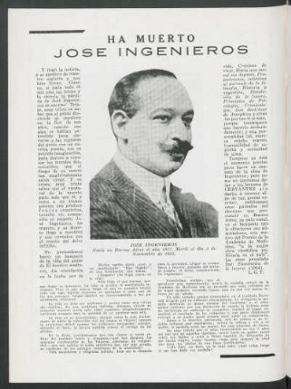 Ha muerto - José Ingenieros
