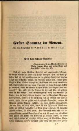 Neue Predigt-Bibliothek des Auslandes : eine vollständige Auswahl der vorzüglichsten Kanzelreden neuerer Zeit ; uebersetzt und geordnet nach den Sonn- und Festtagen des katholischen Kirchenjahres für Curatpriester und Layen. 1847, Lfg. 1 - 3 = Jg. 3