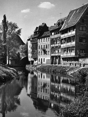 Bamberg. Häuser am Kanal