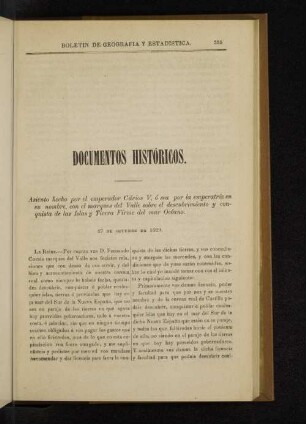 Documentos históricos.