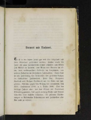 Vorwort und Nachwort.