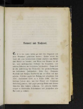 Vorwort und Nachwort.