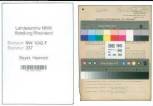 Entnazifizierung Heinrich Seyer , geb. 20.08.1906 (Sparkassenangestellter)