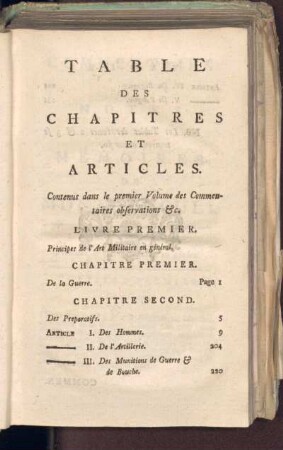 Table des Chapitres et Articles