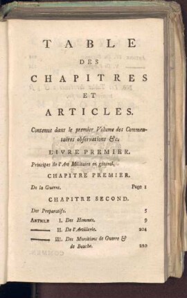 Table des Chapitres et Articles