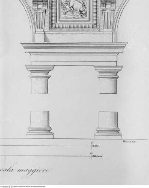 Le fabbriche più cospicue di Milano, Taf. 45: Palazzo Marino, Hof, Detail