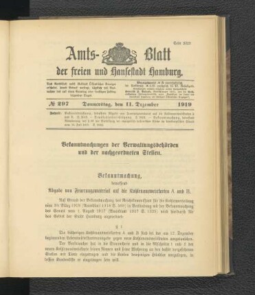 No.297, Donnerstag, den 11. Dezember 1919