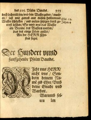 Der Hundert unnd funffzehende Psalm Davids.