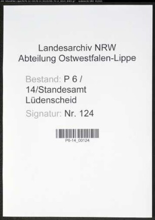 Heiratsregister Standesamt Lüdenscheid
