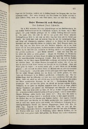 431-433, Unser Vormarsch nach Galizien