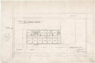 Gsaenger, Gustav; München, Romanplatz / Notburgastr.; Wohn- und Geschäftshaus Frauenhofer - Tekturplan (Grundriss 1. OG u. 2. OG)