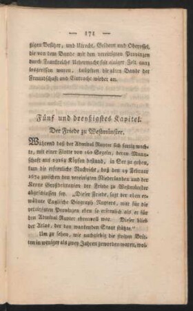 Fünf und dreyßigstes Kapitel. Der Friede zu Westmünster.