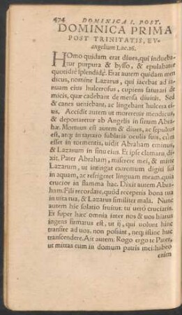 Dominica Prima Post Trinitatis ...