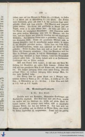 IV. Gewürzpflanzen.