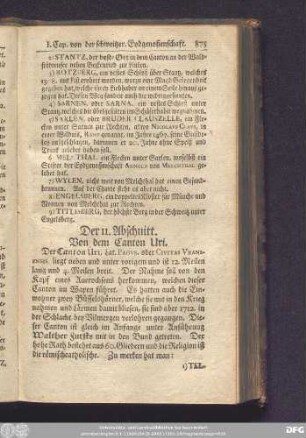 Der 11. Abschnitt. Von dem Canton Uri.