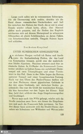 Sechstes Kapitel. Unter Numidischem Königsszepter