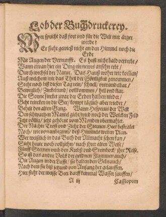 Lob der Buchdruckerey.