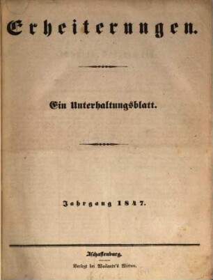 Erheiterungen. 1847