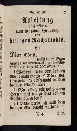 7-56, Anleitung für Einfältige zum heilsamen Gebrauch des heiligen Nachtmahls