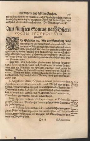 Am fünfften Sontag nach Ostern Vocem Iucunditatis genandt.