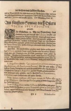 Am fünfften Sontag nach Ostern Vocem Iucunditatis genandt.