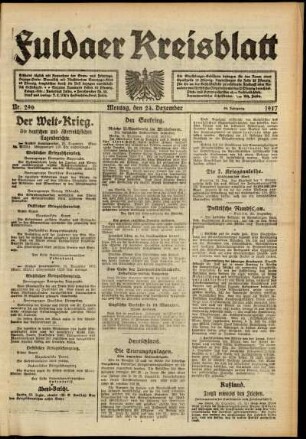 Ausgabe vom Montag, den 24. Dezember 1917.