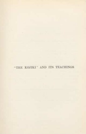 "The Kojiki" and its teachings