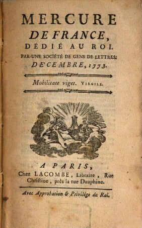 Mercure de France. 1773, 12