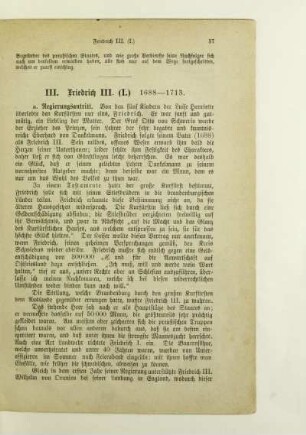 III. Friedrich III. (I.) 1688-1713