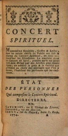 Les spectacles de Paris, ou calendrier historique & chronologique des théâtres, 23. 1774