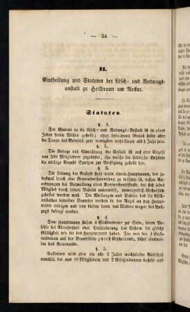 54-57, II. Eintheilung und Statuten