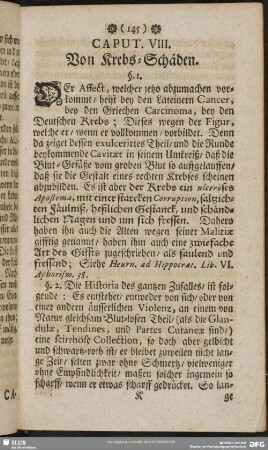 Caput. VIII. Von Krebs-Schäden