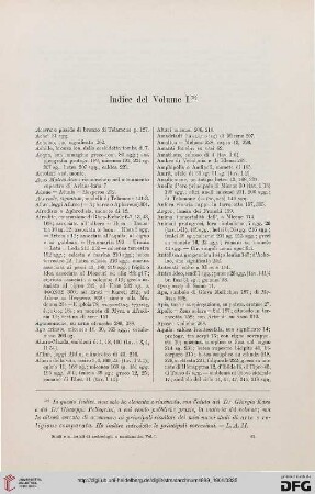 Indice del volume Ier