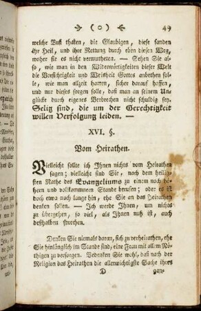 XVI. §. Vom Heirathen.