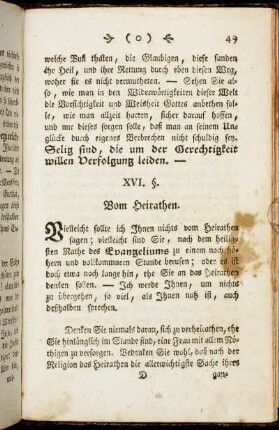 XVI. §. Vom Heirathen.