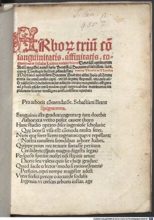 Nicasii Voerda Arborum trium, consanquinitatis, affinitatis, cognationisque Spiritualis Lectura notatu digna