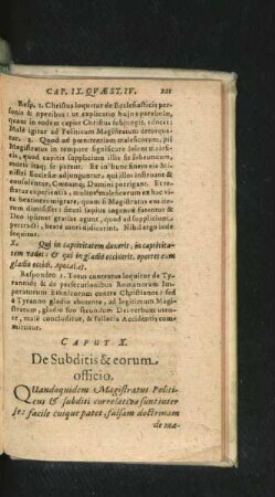 Caput X. De Subditis & eorum officio.
