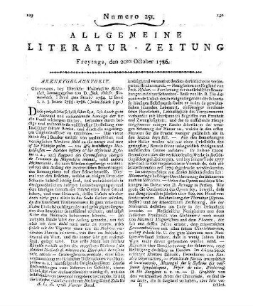 [Otto, J. F. W.]: Vermischte Beyträge zur physikalischen Erdbeschreibung. Bd. 6, St. 1. Brandenburg: Gebrüder Halle 1786